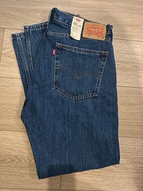 Levi's Men's 505 Regular Fit Jeans in Dark Blue 36x30